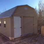 Caledonia WI 12x16 Barn with roll up door and service door